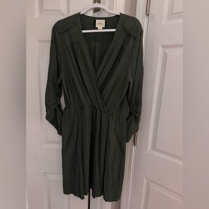 Anthropologie Maeve Olive Green Dress